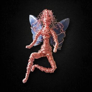 Copper Wire Fairy with Sodalite Wings